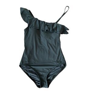 Carmen Marc Valvo Swimsuit One Piece Asymmetrical Shoulder Sz. 12 Beach Vacation